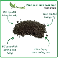 Phân gà hữu cơ Nhật viên nén (túi zip 1kg)  bón hoa hồng, hoa giấy, cây cảnh, phân bón rau sạch